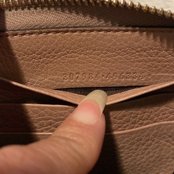 ❤️ Authentic Gucci Dusty Rose/Rustic Pink Mauve Leather Zip Around Wallet - Picture 12 of 16